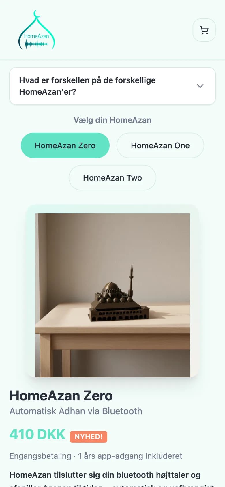 Shoppen for HomeAzan på en mobil